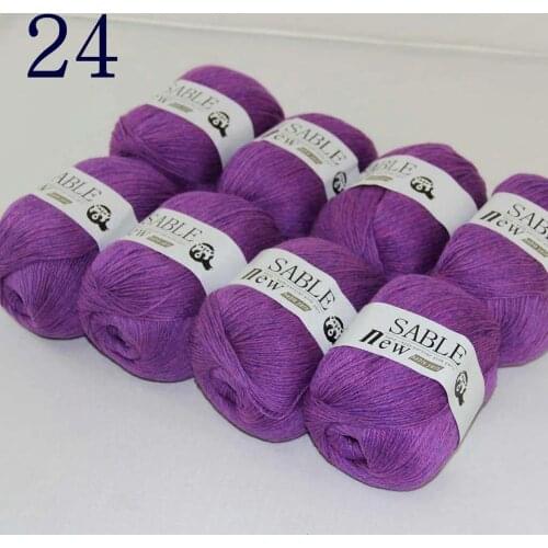 Sale Super Soft 8X50g Pure Sable Cashmere Wrap Shawls Hand Knit Wool Crochet Yarn Violet 243-24-8