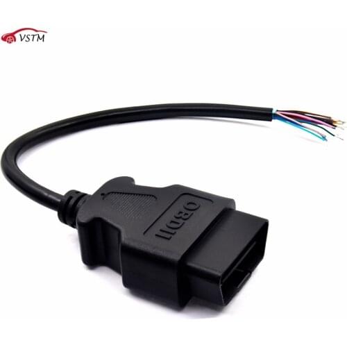 OBD2 16Pin Male Plug Connector For ELM327 Extension Adapter OBD Cable OBDII EOBD ODB2 16 Pin OBD 2 Adaptor Opening Female Cable