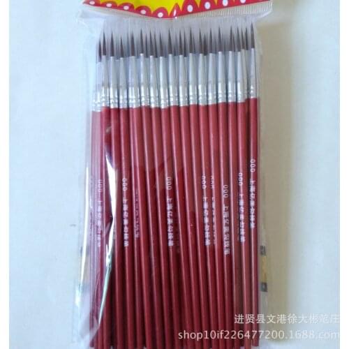 Factory Price Shanghai Million Line Drawing Pen Solid Wood Rod High Quality Nylon Wool Stroke ye jin bi Gouache Pen Langhao Oil