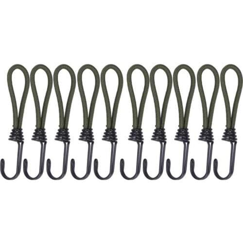 10pcs Tent Elastic Rope Cord with Hook Camping Tent Fixation Elastic Stretch Rope Accessories