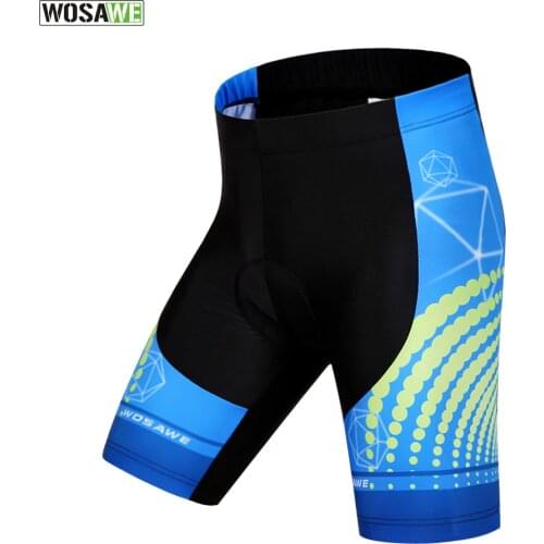 WOSAWE Gel Padded Cycling Shorts Spandex Racing MTB Mountain Bike Shorts Summer Ciclismo Reflective Bicycle Short Pants Bermuda