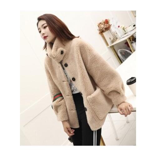 New Real Sheep Fur Coat Women New Fashion Warm Thick Long Style Fur Outerwear Ladies Real Wool Coat free shipping F1033