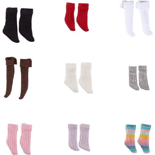 1/3/4Pairs Colourful Lace Socks Mixed Style Long Stockings Clothes For Doll Accessories Gifts Toy Daily Casual Wear