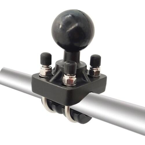 1.5 Inch Ballhead Double U-Bolt Motorcycle Bike Handlebar Rail Rod Base for Gopro for Garmin Fishing Boat