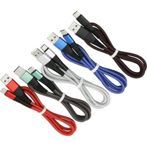 1M Type C 8Pin Micro USB Cable for iPhone 11 XR X 8 7 6 Xiaomi Samsung LG Mobile Phone Nylon Usb Fast Charging Cables Cord