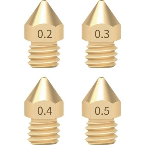 MK7 MK8 Nozzle 0.4mm 0.3mm 0.2mm 0.5mm Copper 3D Printers Parts Extruder Threaded 1.75mm 3.0mm Filament Head Brass Nozzles Part