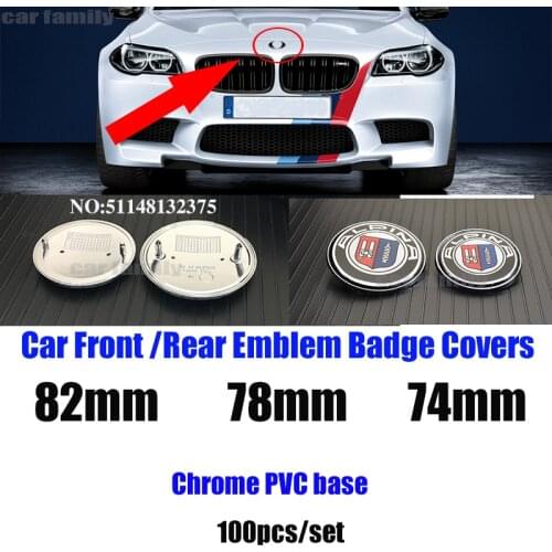 Car Styling 82mm 78mm 74mm Car Hood Front Emblem Hood Logo Emblem Trunk Back for E90 E46 E39 E60 F02 E63 E64 X3 X5 51148132375