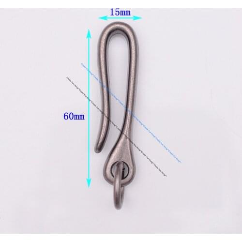 5PC 60*15MM Quality Quality Car KeyChain Keyring Fob Belt U Hook Loop Jeans Wallet Chain Accessories Fish Hook SET