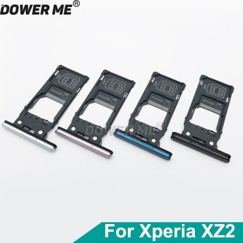 Dower Me Single Dual Memory MicroSD Card Holder Reader Sim Tray Slot For Sony Xperia XZ2 H8216 H8266 H8276 H8296 5.7"