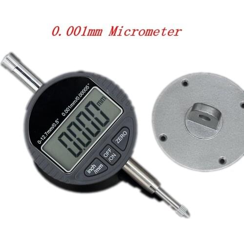 0.001mm Electronic Micrometer 12.7mm 0.5" LCD Digital Micrometer Gauge Metric/Inch Dial Gauge Meter Depth Measure Tools