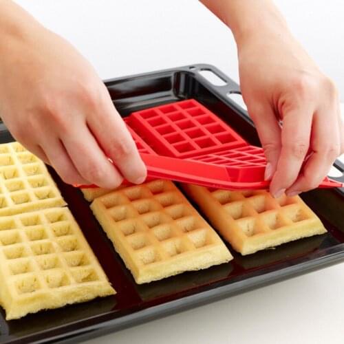 Silicone waffle Biscuit Mold Muffin Cake Mold kitchen DIY Baking Tools Accessories Heart-shaped Rectangular Waffle Mold