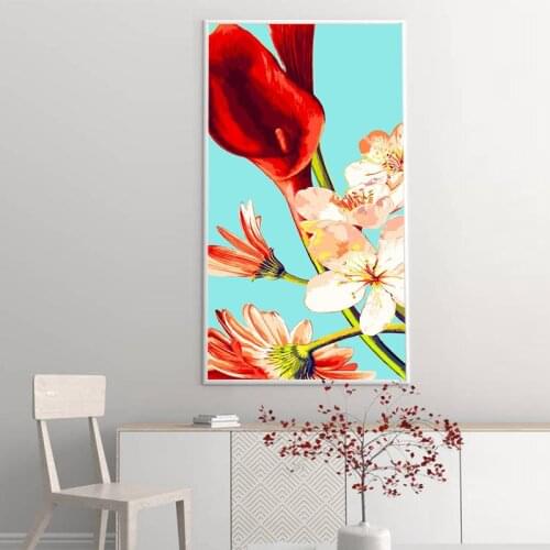 GATYZTORY 60x120cm Frame DIY Painting By Numbers Flower Paint On Canvas Large Size For Living Room Arts