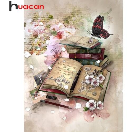 Huacan Diamond Painting Full Drill Book Butterfly Paintings For Interior Embroidery Mosaic Flower Animal Scenery Wall Stickers