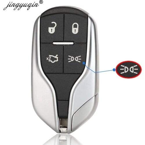 Jingyuqin Luxury 4 Buttons Smart Card Remote key Shell for Maserati President Ghibli Quattroporte Levant Key Case Replacement
