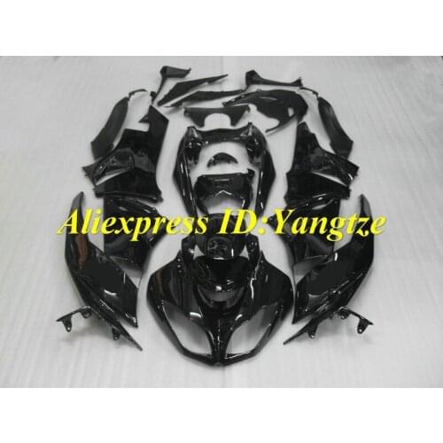 Injection mold Fairing kit for KAWASAKI Ninja ZX6R 09 10 ZX6R 636 2009 2010 Whole gloss black ABS Fairings set + gifts SD37