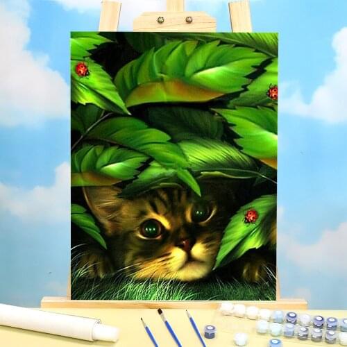 Cat Animals Painting By Numbers Kit Oil Paints 50*70 Painting On Canvas Handmade For Handiwork