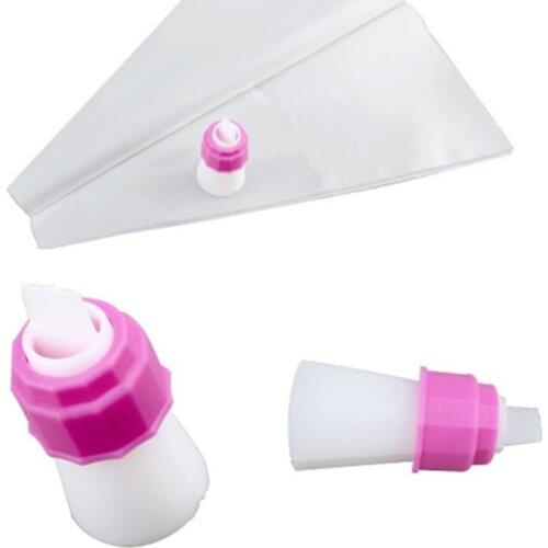 Lot 2Pcs Russian Double 2Color Cake Dessert Decorator Icing Piping Bag Cream Pastry Nozzles Converter Adaptor Topper Tool