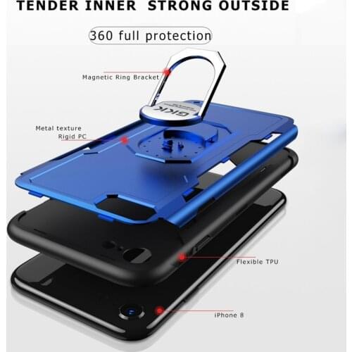 Magnetic Case for iPhone X XR XS Max Case Adsorption for iPhone 5 SE 6 6s 7 8 Plus Case Fundas With Finger Ring Coque