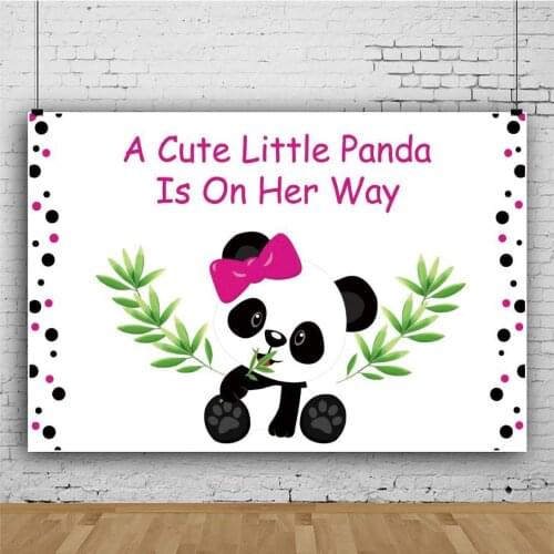 Cute Panda Eating Bamboo Baby Show Theme Background Children Birthday Decoration Photography Kids Newborn Bathing Party Backdrop
