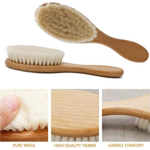 Soft Wool Hairbrush Massage Comb Anti-static Hair Paddle Brush Beech Wooden Handle Hair Brush Styling Tools Dropship