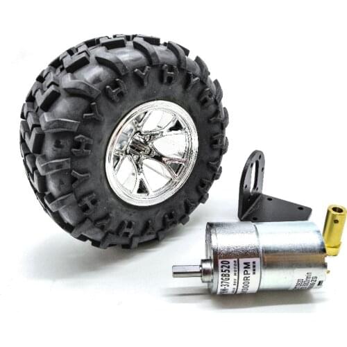 One Set of Car Parts, 12V 37GB520 DC motor,130mm plastic wheel/Tyre,coupling,motor bracket, for RC smart car DIY,toy robot