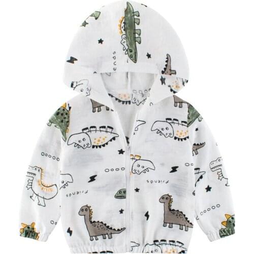 Autumn Baby Boy Hoodies 1-8T Toddler Kids Boys Cartonn Dinosaur Hooded Tops Long Sleeve Sweatshirt
