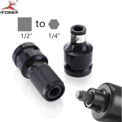 Screwdriver Socket Adapter 1/2 Inch Square to 1/4 Inch Hex Impact Adapter CR-V Female Drill Chuck Converter For Screwdriver Bit