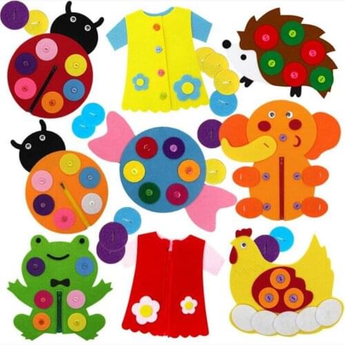 Hand Zipper Button Teaching Kindergarten Manual Diy Weave Cloth Early Learning Education Toys Montessori Teaching Math Toys