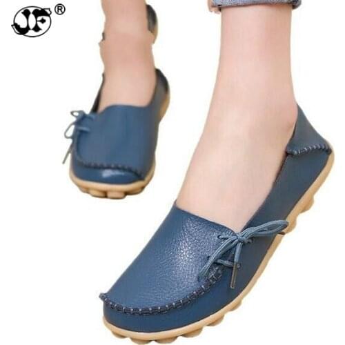 Moccasins Womens Soft Leisure Flats Female Driving Shoes Loafers Mother Casual Shoes Fashion Woman Genuine Leather Shoes fgh89