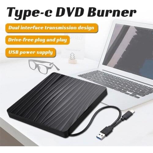 USB 3.0 Type-C External DVD Drive CD Burner Driver Drive-free High-speed Read-write Recorder DVD-RW Player Writer Reader