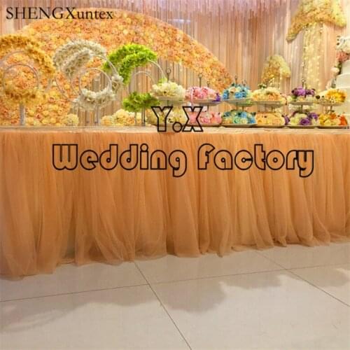 Gold Color Tutu Table Skirt For Wedding Table Cloth Decoration