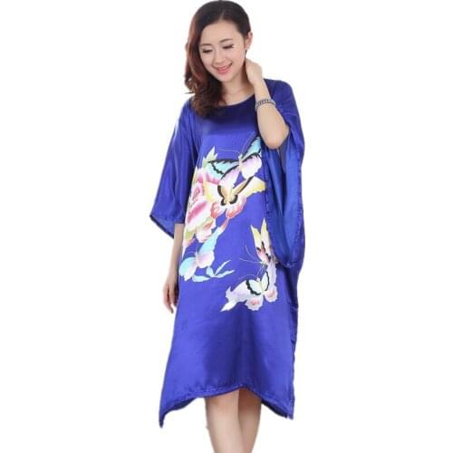 Plus Size Women Sexy Sleepwear Sleeping Dress Print Round Neck Summer Nightgowns Lingerie Woman Night Sleepwear 3 Plus Large