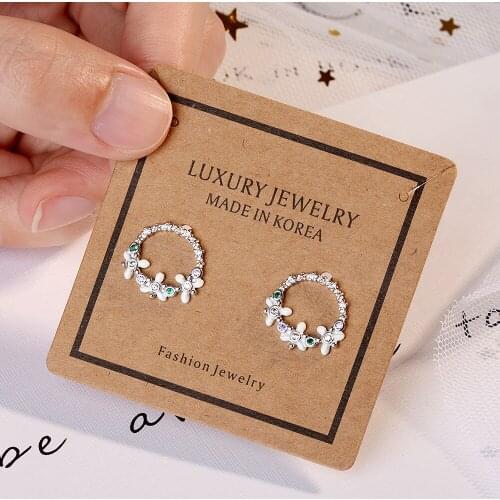Silver Color Long Flower Stud Earrings for Women Lovely Girls Christmas Gift Statement Jewelry Pendientes Plata