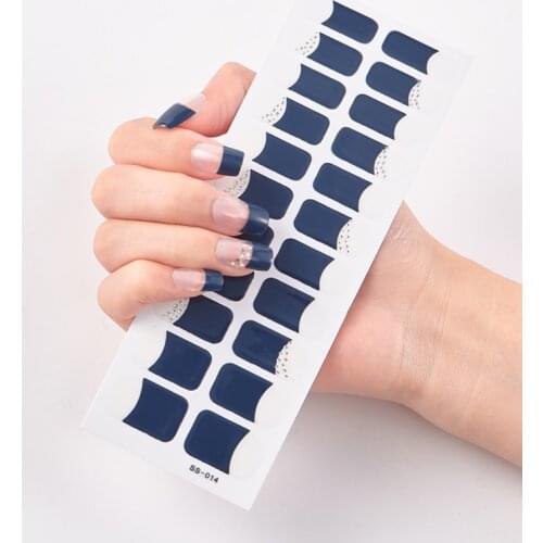 22 Tips/Sheet Solid Colors And Creative Nail Art Nail Adhesive Nailart Sticker Nails Art Decoration Full Cover Nail Stickers