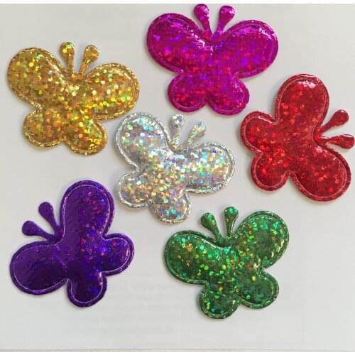40pcs 38mm Padded Mix Butterfly Applique Wedding Christmas Decoration DIY Crafts Supplies A60A