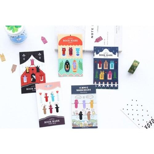 5pcs/set Lovely animals house doll Metal Paper Clip Bookmark Stationery School Office Supply Escolar Papelaria