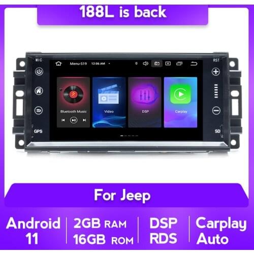 1Din 4G+64G Android 11 Car DVD For CHRYSLER JEEP DODGE DVD CD USB GPS Navigation SYSTEM CAR Radio Stereo DSP USB WIFI Carplay