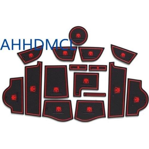 Car Anti-Dirty Pad Door Groove Gate Slot Cup Armrest Storage Pad Anti-Slip Mat For BYD Qin 2014 2015 2016