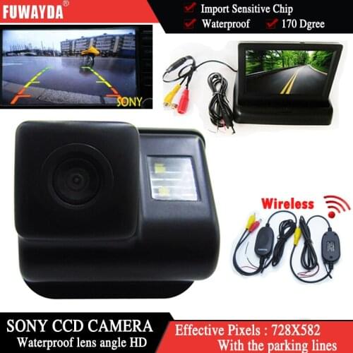 FUWAYDA Wireless Color for SONY CCD Chip Car Rear View Camera for Mazda 6 Mazda 3 CX-7 CX-9+4.3 Inch foldable LCD TFT Monitor