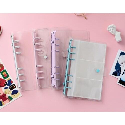 SKYSONIC Binder Notebooks And Postcards Organizer+5pcs Inner Bags Sticker Cards Storage Holder Loose Leaf DIY Notebook Refills