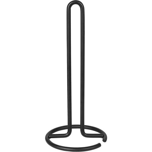 Wrought Iron Tissue Holder Suitable for Dining Table Kitchen Toilet Roll Holder Vertical Tissue Storage Rack Black