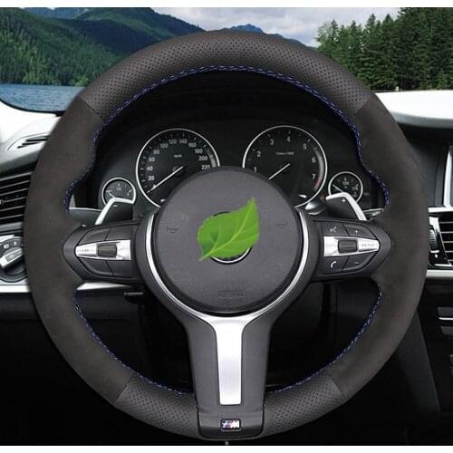 DIY Genuine Leather Suede Car Steering Wheel Cover For BMW F87 M2 F80 M3 F82 M4 M5 F12 F13 M6 X5 M F86 X6 M F33 F30 M Sport