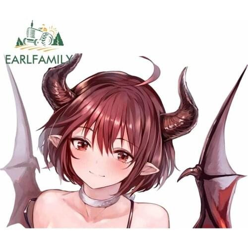 EARLFAMILY 13cm x 9.2cm For Anime Sunscreen Car Stickers Custom Printing Decal Car Door Protector Vinyl Material Decoration