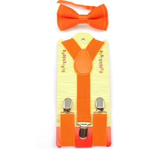 Bow tie Elastic Suspenders Set Y-Shape Strap Bow suit Fashion Kids Children Boys Girls "Dark Purple" Pattern Braces For Trousers