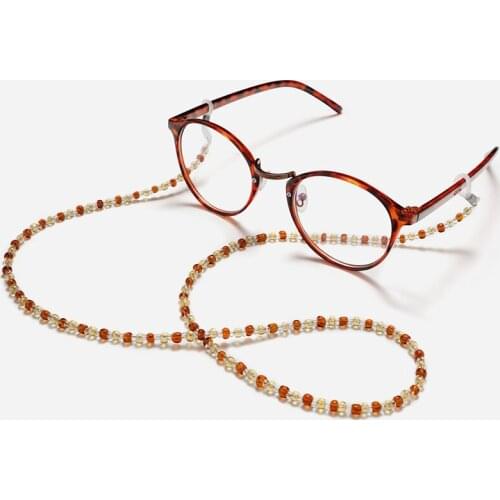 Colorful Bead Glass Chain Anti-lost Decorative Bead Sunglasses Chain Bead Glasses Holder Handmade Neck Strap Chain