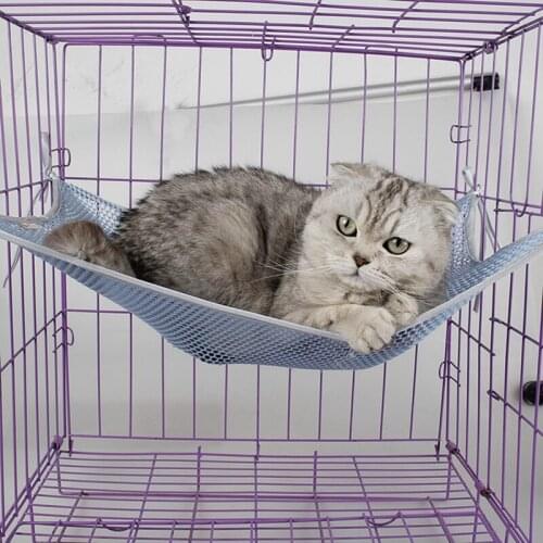 Pet Cat Summer Mesh Hammock Square Anti-skid Hanging Bed In Cage For Small Pets Cats