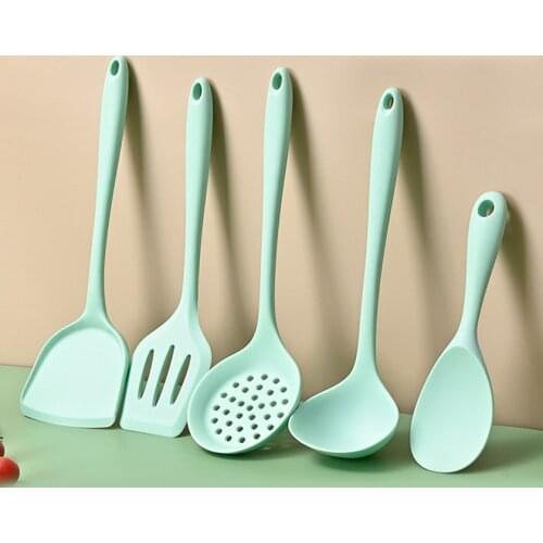 Silica gel spatula for household cooking, non-stick pan, high temperature resistant cooking spoon set