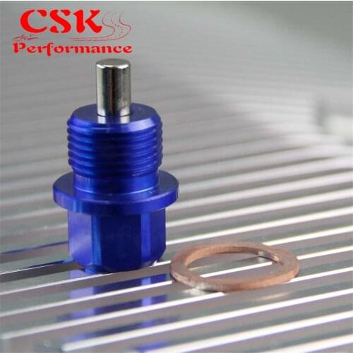 1 Pcs M18 X 1.5 Engine Magnetic Oil Pan Drain Plug Bolt Anodized Crush Washer Black/Blue/Red