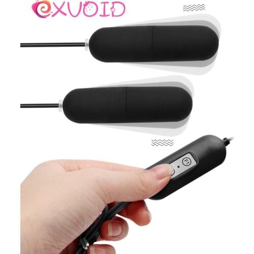EXVOID Masturbation USB Vibrator Adult Products Nipple G-Spot Massager Multispeed Dual Egg Vibrator Sex toys for Coulpes Orgasm