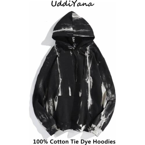 Fashion Tie Dye Hoodies Women 100% Cotton Tracksuit Harajuku Pullovers Mens Hoodie Sweatshirts Woman Clothes Y2K Top Streetwear